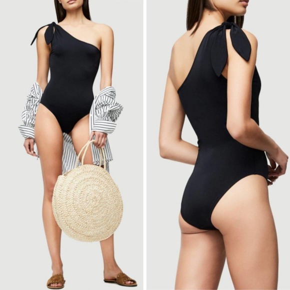 Frame Denim Knot One Piece Asymmetrical Swimsuit - Picture 2 of 10
